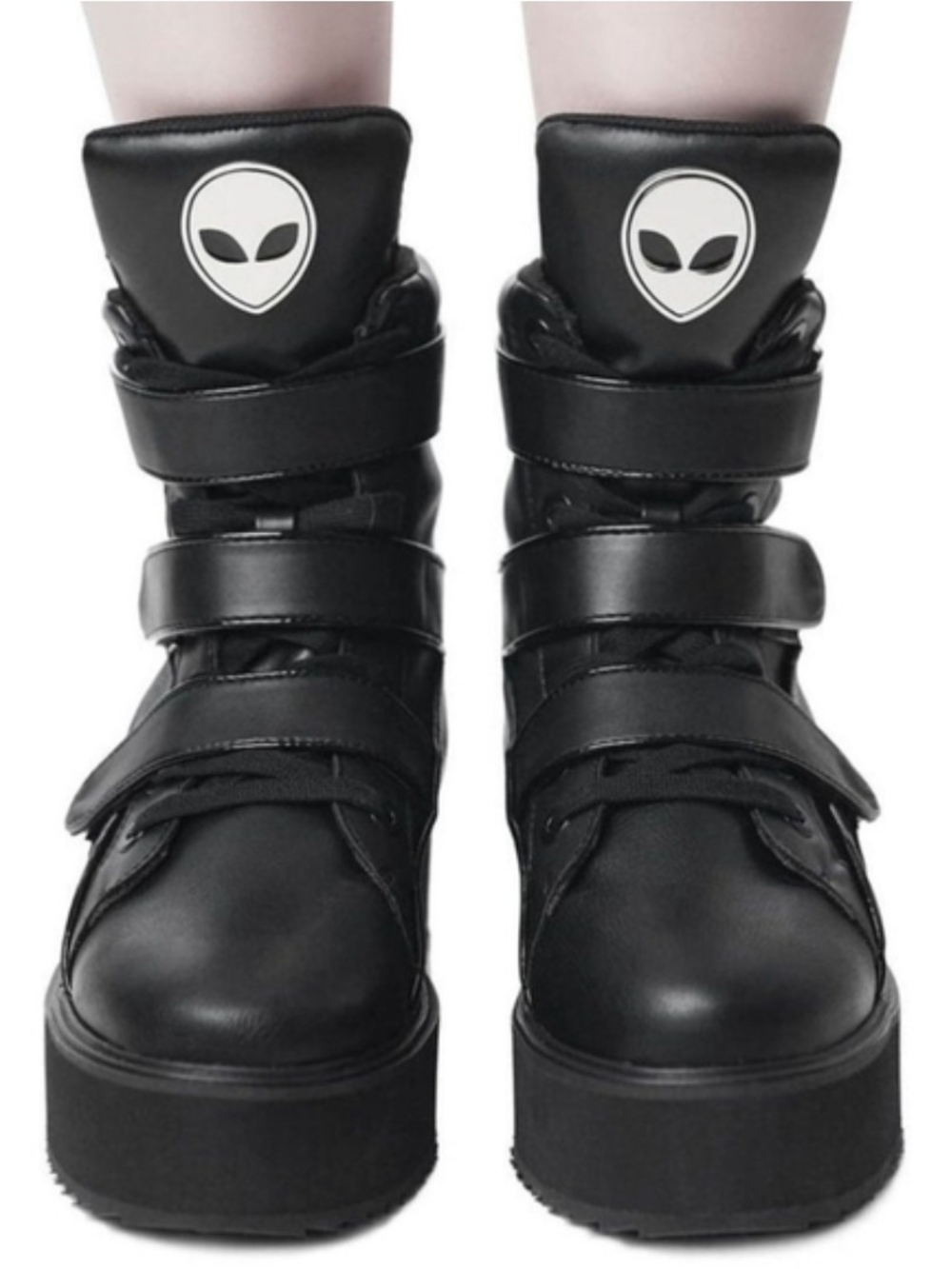 Killstar Black Alien Patch Platform Booties